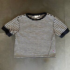 Clare V. Le Bateau Tee Black / Cream Striped Top T-shirt Size XS